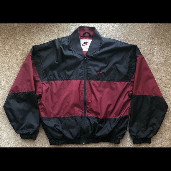 COPY - Women’s VINTAGE Nike Black/Maroon Windbreaker Jacket sz M (8-10) - Picture 1 of 16